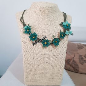 Needle Lace Palace Way Necklace Turquoise