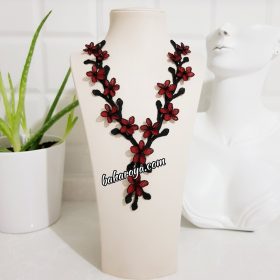 Needle Lace Delilah Necklace Red