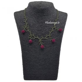 Needle Lace Juniper Necklace Purple