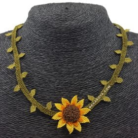 Needle Lace Sunflower Necklace Special