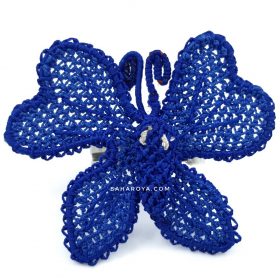 Needle Lace Butterfly Ring Blue