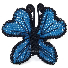 Needle Lace Butterfly Ring Light Blue