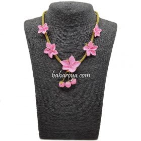 Needle Lace Bilgin Necklace Pink