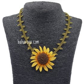 Needle Lace Single SunFlower Necklace XL