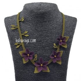 Needle Lace Nurgül Necklace Dark Purple