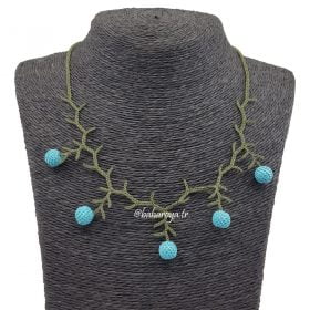 Needle Lace Juniper Necklace Sea Blue