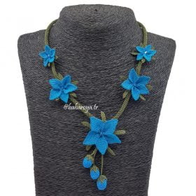 Needle Lace Bilgin Necklace Blue