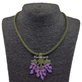 Needle Lace Grape Necklace Classic Tubular Lilac