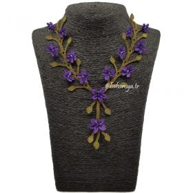 Needle Lace Delilah Necklace Purple Lilac