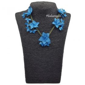 Needle Lace Forbidden Love Necklace Blue