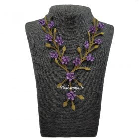 Needle Lace Delilah Necklace Lilac