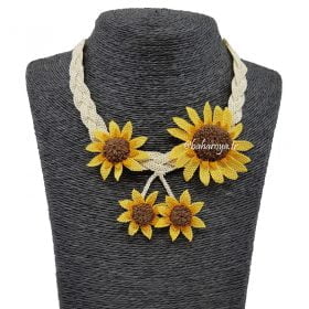 Needle Lace Sunflower Passion of Türkan Necklace