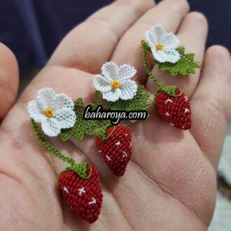 İğne Oyası Çilek Motif (12 li Set)
