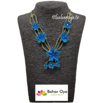 İğne Oyası Hamide Kolye Mavi