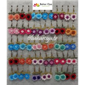 Wholesale Needle Lace Sunflower Earrings Coloured (20 Pcs)