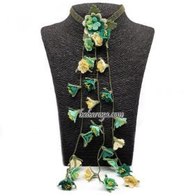 Needle Lace Foulard Necklace Special Sea Green