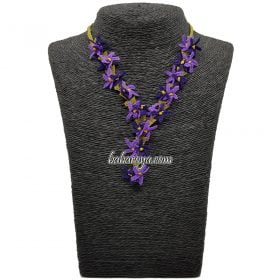 Needle Lace Spring Necklace Purple - Lilac
