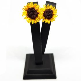 Needle Lace Stud Sunflower Earrings