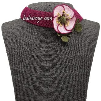 İğne Oyası Tasma Renkli Gelincik Kolye Pembe