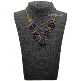 Needle Lace Star Necklace Purple