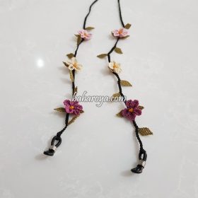 Needle Lace Flower Eyeglass Strap Pink - Cream - Dried Rose Color