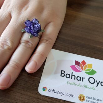 İğne Oyası Sade Gül Yüzük Lila