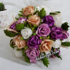 Handmade Silk Cocoon Bridal Bouquet Purple