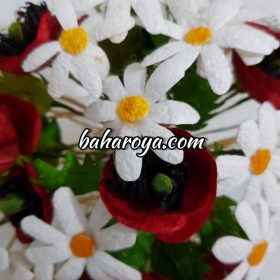 Handmade Silk Cocoon Bridal Bouquet Poppy - Daisy