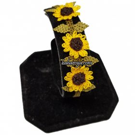 Needle Lace Triple Sunflower Bracelet