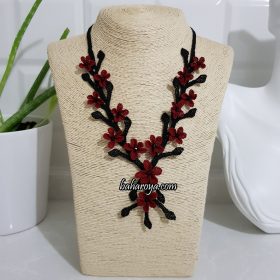 Needle Lace Delilah Necklace Red No: 2