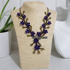 Needle Lace Delilah Necklace Purple - Lilac