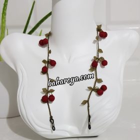 Needle Lace Cherry Eyeglass Strap Red No: 2