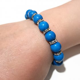 Needle Lace Faux Turquoise Bracelet Blue