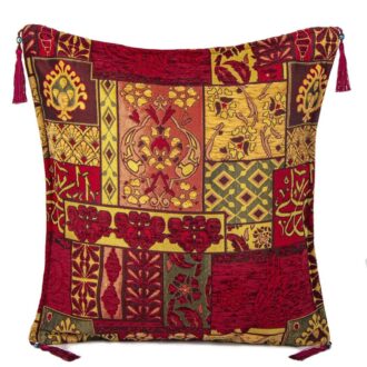 45x45 cm Osmanlı Tuğrası Patchwork Minder Kırmızı