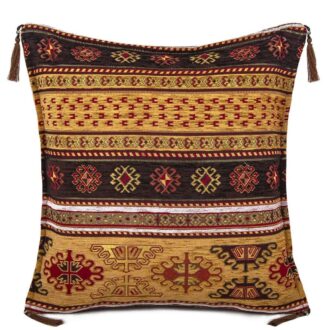 45x45 cm Kilim Desenli Minder No: 3 Kahverengi