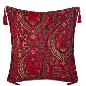 45x45 cm Lale Desenli Minder No: 3 Kırmızı