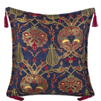 45x45 cm Lale Desenli Minder No: 2 Lacivert
