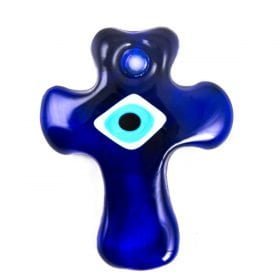 Glass Evil Eye Figure Cross