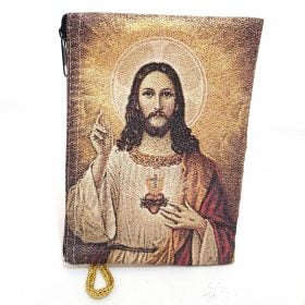 Jesus Christ Sacred Heart Woven Icon Coin Purse & Pouch Model No: 10643