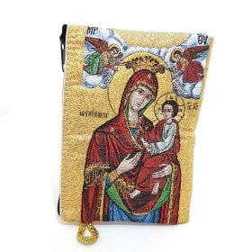 Madonna & Child - Jesus Christ & Virgin Mary Woven Icon Coin Purse & Pouch Model No: 10648