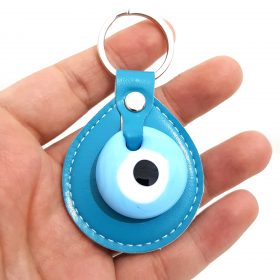 Rain Drop Evil Eye Keychain Turquoise - Ice Blue