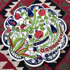 Traditional Turkish Motif Ceramic Trivet No: 0184