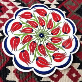 Traditional Turkish Motif Ceramic Trivet No: 0190