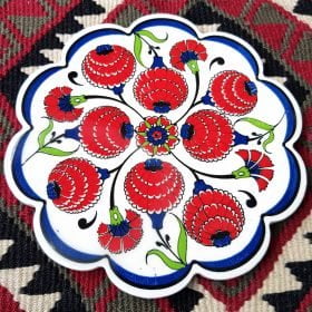 Traditional Turkish Motif Ceramic Trivet No: 0191