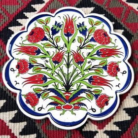 Traditional Turkish Motif Ceramic Trivet No: 0193