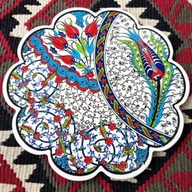 Traditional Turkish Motif Ceramic Trivet No: 0206