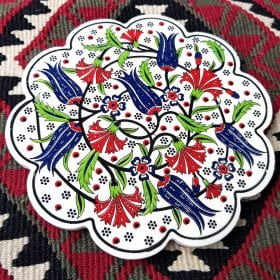 Traditional Turkish Motif Ceramic Trivet No: 0207