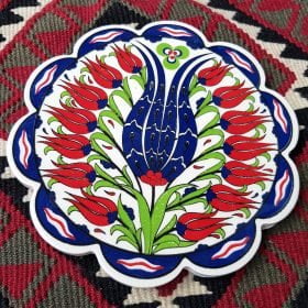Traditional Turkish Motif Ceramic Trivet No: 0210