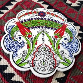 Traditional Turkish Motif Ceramic Trivet No: 0211