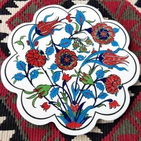 Traditional Turkish Motif Ceramic Trivet No: 0214